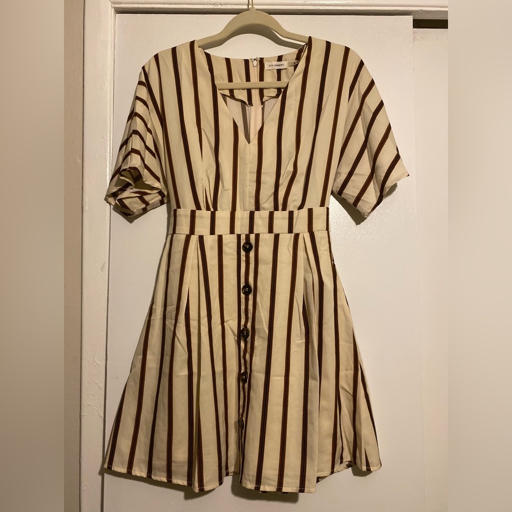 Blu Pepper Striped Tailored Dress
